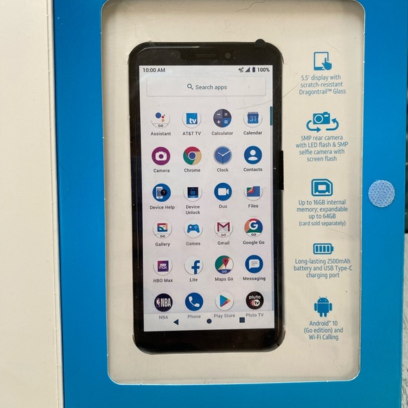 NIB AT&T Calypso Prepaid Phone - Chameleon Blue with $50 pre-paid service Card - Picture 4 of 6